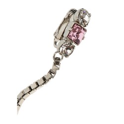 Bow crystal long earrings