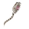Bow crystal long earrings
