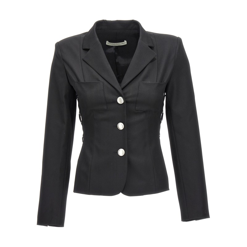 Single breast lace-up blazer jacket