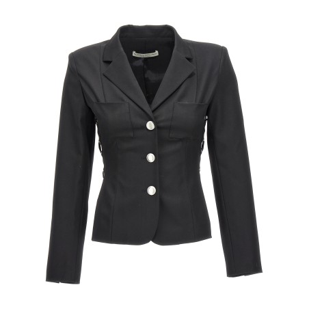 Single breast lace-up blazer jacket