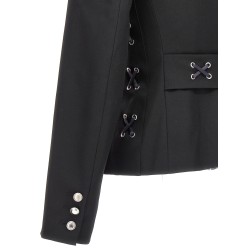 Single breast lace-up blazer jacket