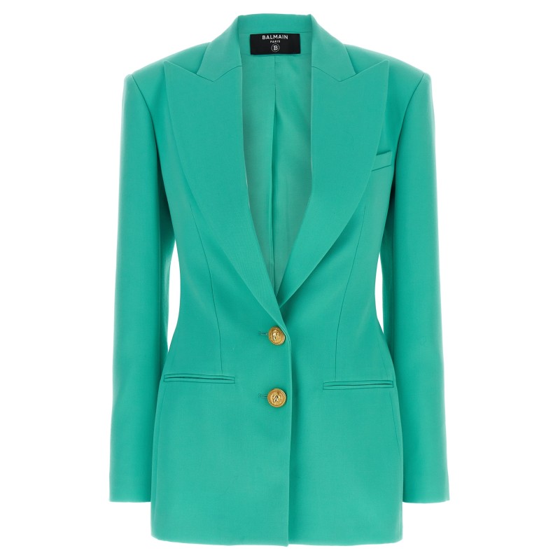 Logo button double-breasted blazer