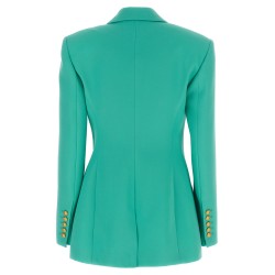 Logo button double-breasted blazer