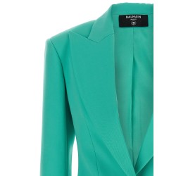 Logo button double-breasted blazer