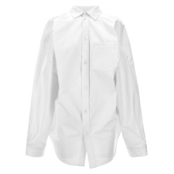 Asymmetric shirt with logo embroidery