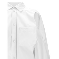 Asymmetric shirt with logo embroidery