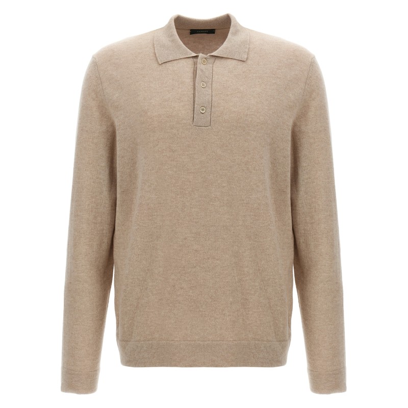 Cashmere wool polo shirt