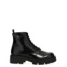 Logo brushed leather ankle boots
