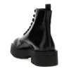 Logo brushed leather ankle boots