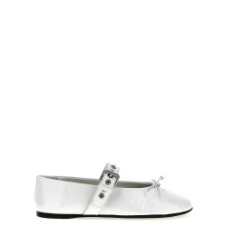 Buckle and bow ballet flats