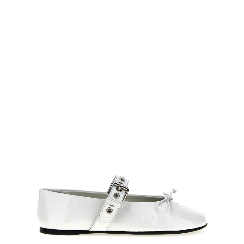 Buckle and bow ballet flats