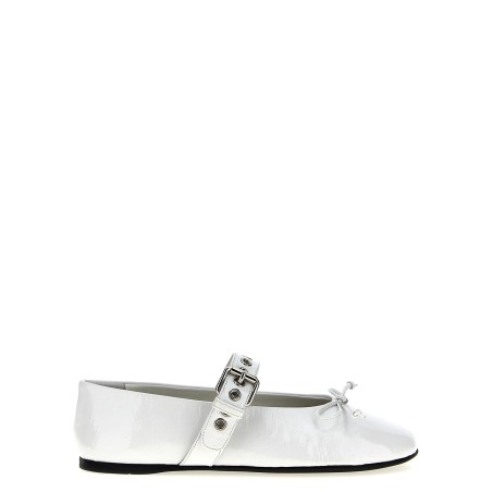 Buckle and bow ballet flats