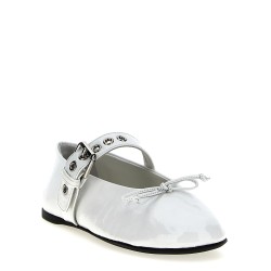 Buckle and bow ballet flats