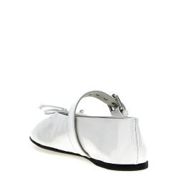 Buckle and bow ballet flats