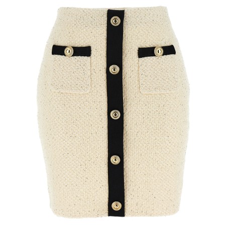 'Cream Sequin Knit Mini' skirt