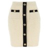 'Cream Sequin Knit Mini' skirt
