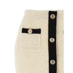 'Cream Sequin Knit Mini' skirt