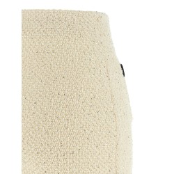 'Cream Sequin Knit Mini' skirt