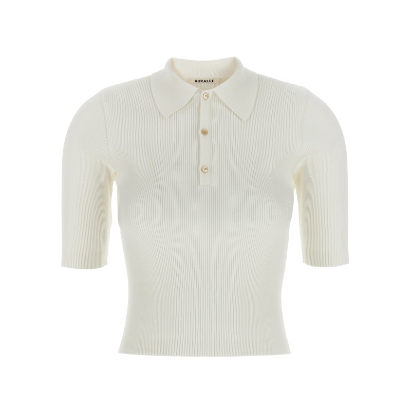 Ribbed polo shirt