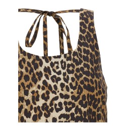 'Leopard Cotton Poplin Mini' dress