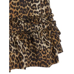'Leopard Cotton Poplin Mini' dress