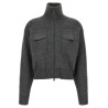 'Shiny Zipper Pull' Wool cardigan