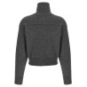 'Shiny Zipper Pull' Wool cardigan