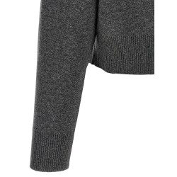 'Shiny Zipper Pull' Wool cardigan