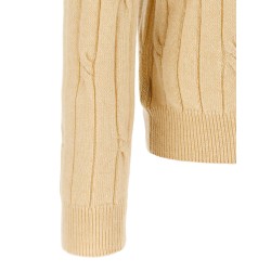 Braided wool polo shirt