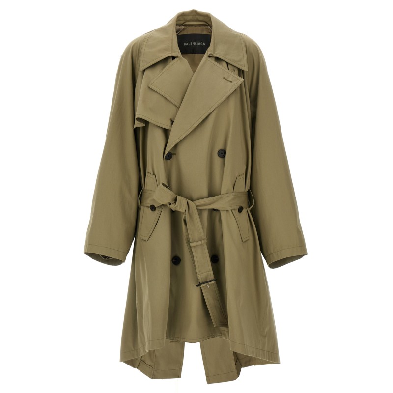 'Draped Neck' trench coat