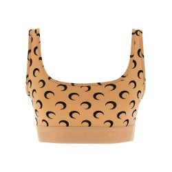 'Moon Printed Jersey' cropped top