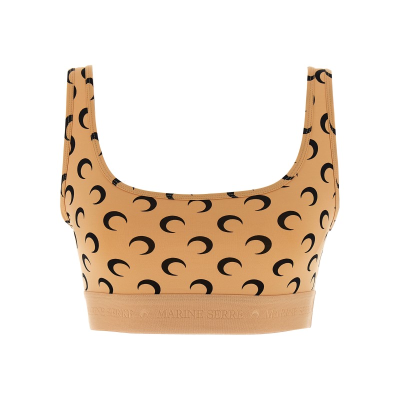 'Moon Printed Jersey' cropped top