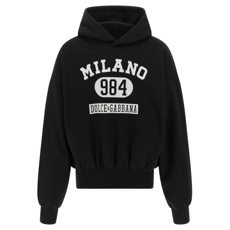 Flocked print hoodie