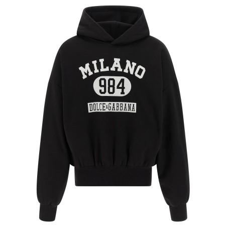 Flocked print hoodie