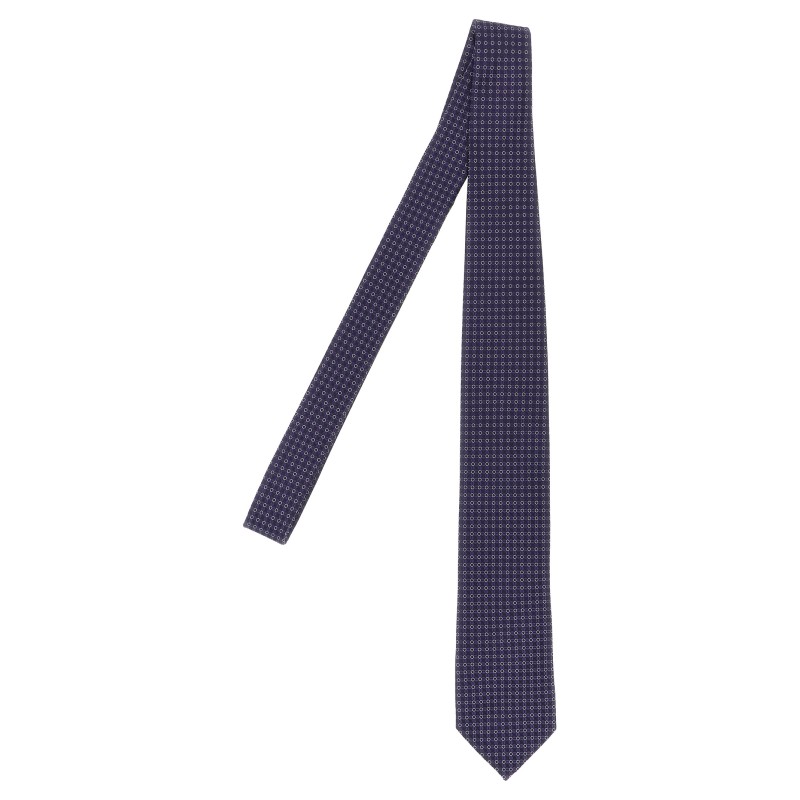 Patterned silk tie