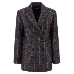 Sequin tartan blazer