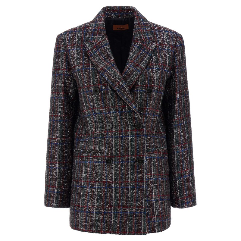 Sequin tartan blazer