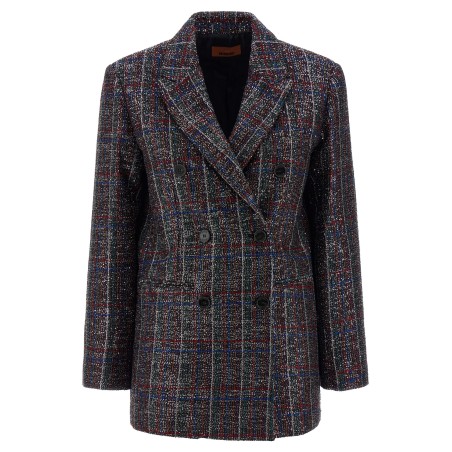 Sequin tartan blazer