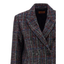 Sequin tartan blazer