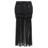 Twill and chiffon skirt