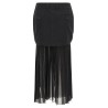 Twill and chiffon skirt
