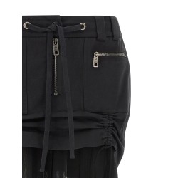 Twill and chiffon skirt
