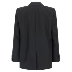 Double-breasted technical Panama blazer