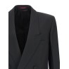 Double-breasted technical Panama blazer