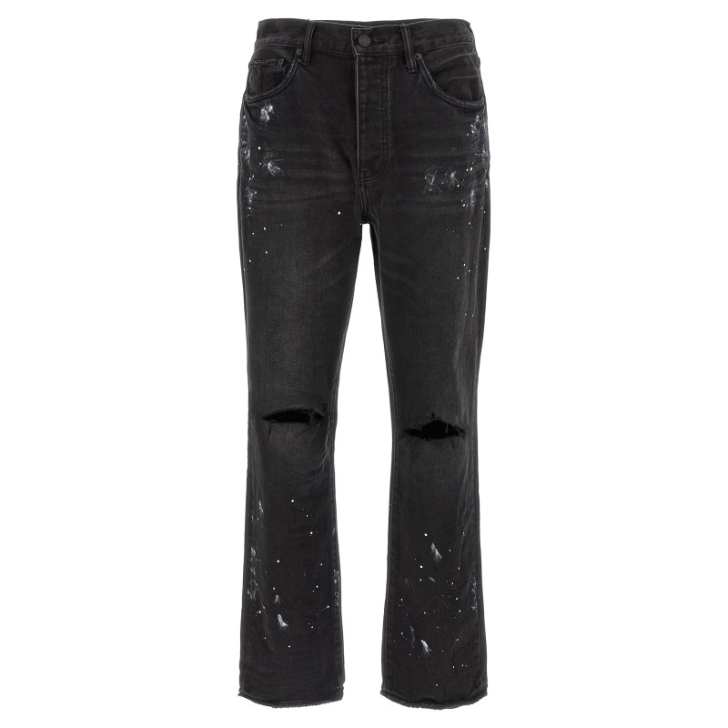 'P011 Knee Slit Paint' jeans