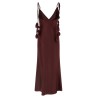 'Burgundy Satin Flower Midi' dress