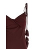 'Burgundy Satin Flower Midi' dress