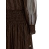 'Brown Georgette Off Shoulder Maxi' dress