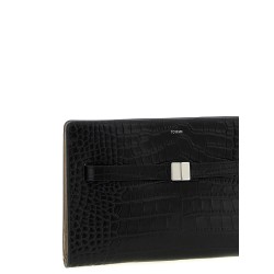 Crocodile-print leather Crossbody bag
