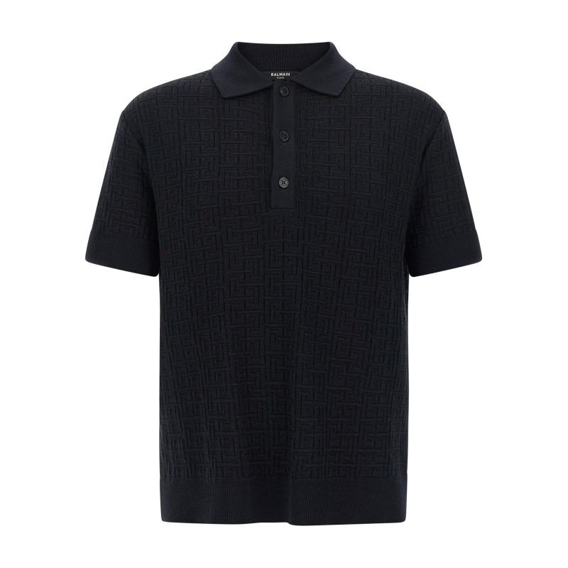 'Monogram' knit polo shirt